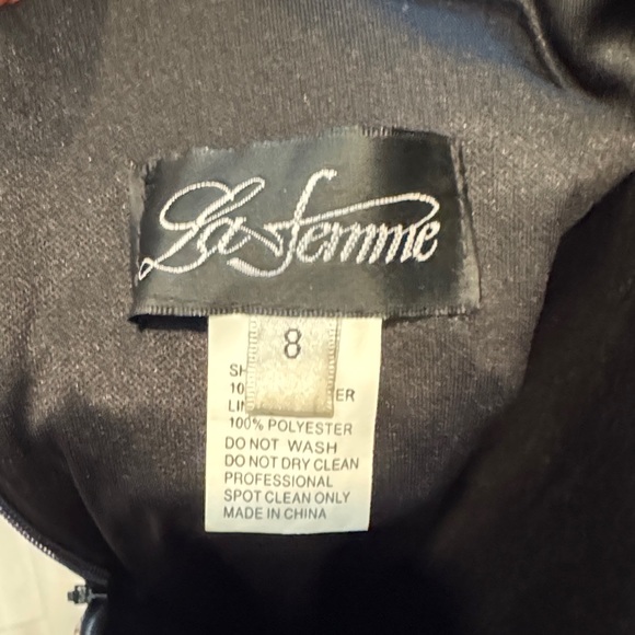 La Femme Black Dress with Silver Embellishments - Picture 3 of 6